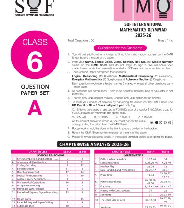IMO Class-6 Olympiad Previous Years Papers (PYP) Mathematics with Sample OMR Sheet- Book by MTG Learning