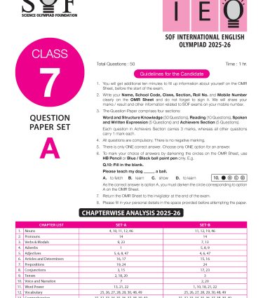 IEO Class-7 Olympiad Previous Years Papers (PYP) English with Sample OMR Sheet - Book By MTG Learning