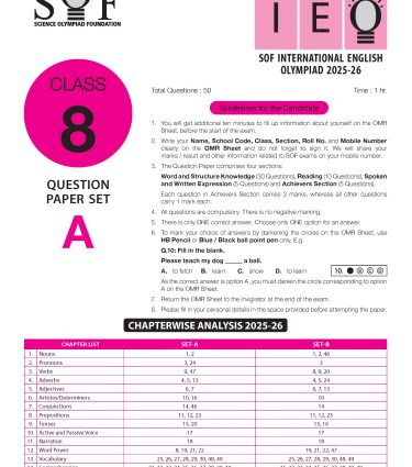 IEO Class-8 Olympiad Previous Years Papers (PYP) English with Sample OMR Sheet - Book By MTG Learning