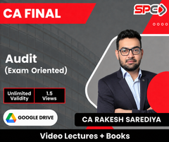 CA Final Audit (Exam-Oriented) Video Lectures by CA Rakesh Sarediya (Google Drive + Books, Unlimited Validity, 15 Views)
