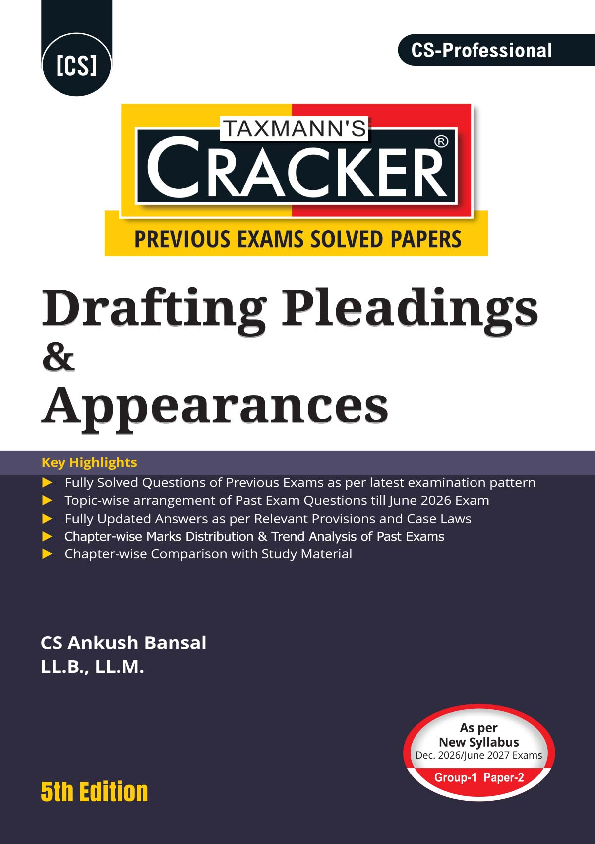 Taxmann Cracker Combo - Papers 1 to 3 CRACKER Series ESG, Drafting/DPA, and CMADD/Due Diligence (Set of 3 Books) for CS Professional by Ankush Bansal