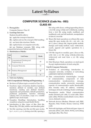 CBSE Question Bank for Class 12 - Computer Science Book - Chapterwise and Topicwise Solved Papers For 2027 Exam By Oswaal Books