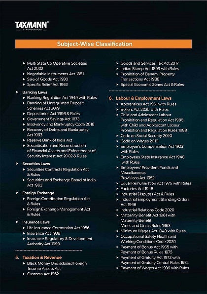 Taxmann's Core Bare Acts Library - 150 All-important Central Acts (Set of 150 Books)