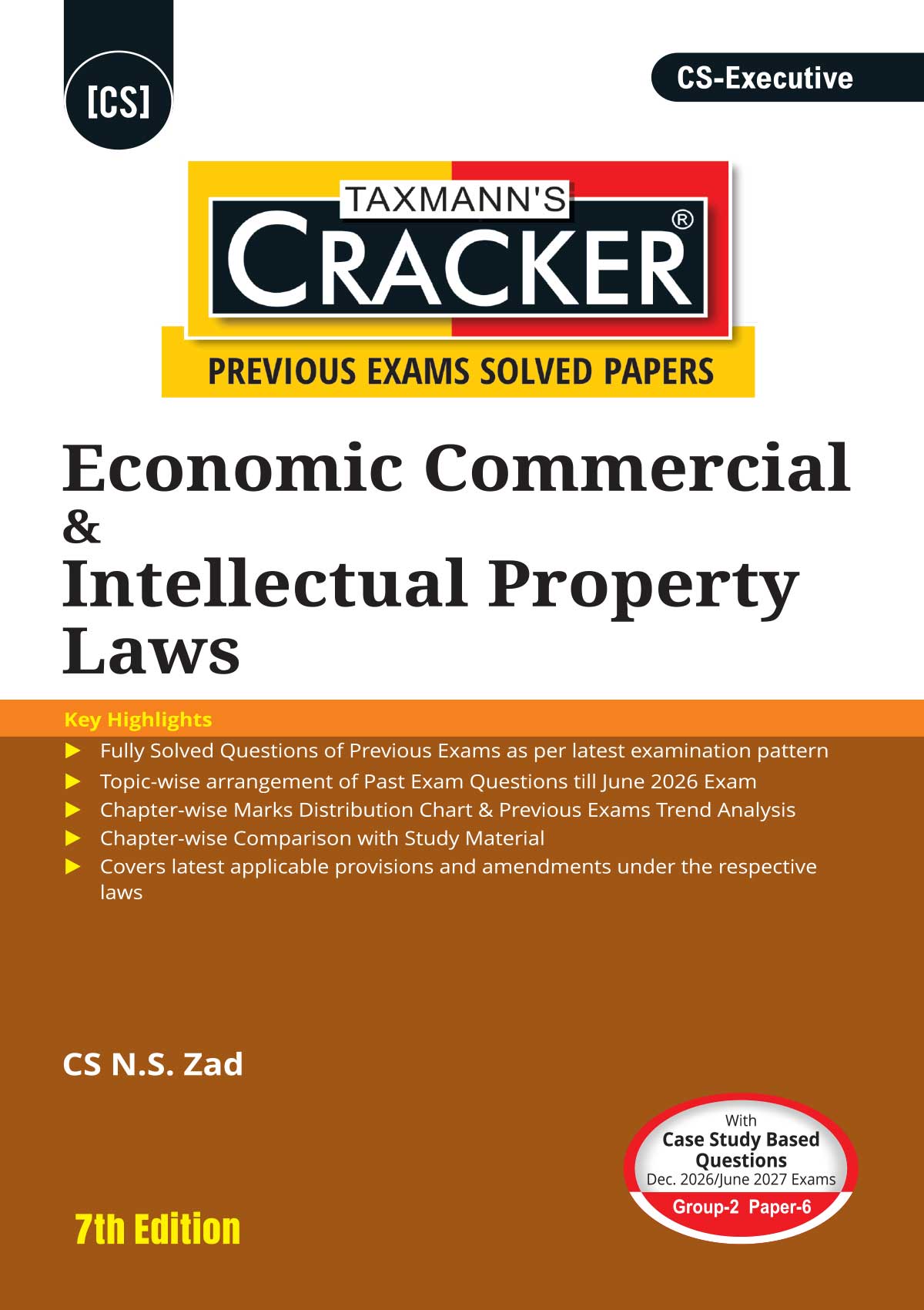 Taxmann Cracker Combo Papers 5 to 7 (CMSL, EC & IPL, & Tax) Set of 3 Books for CS Executive