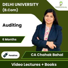 Delhi University (B.Com) Auditing Video Lectures By CA CA Chahak Bahal (Pendrive + Books, 6 Months)