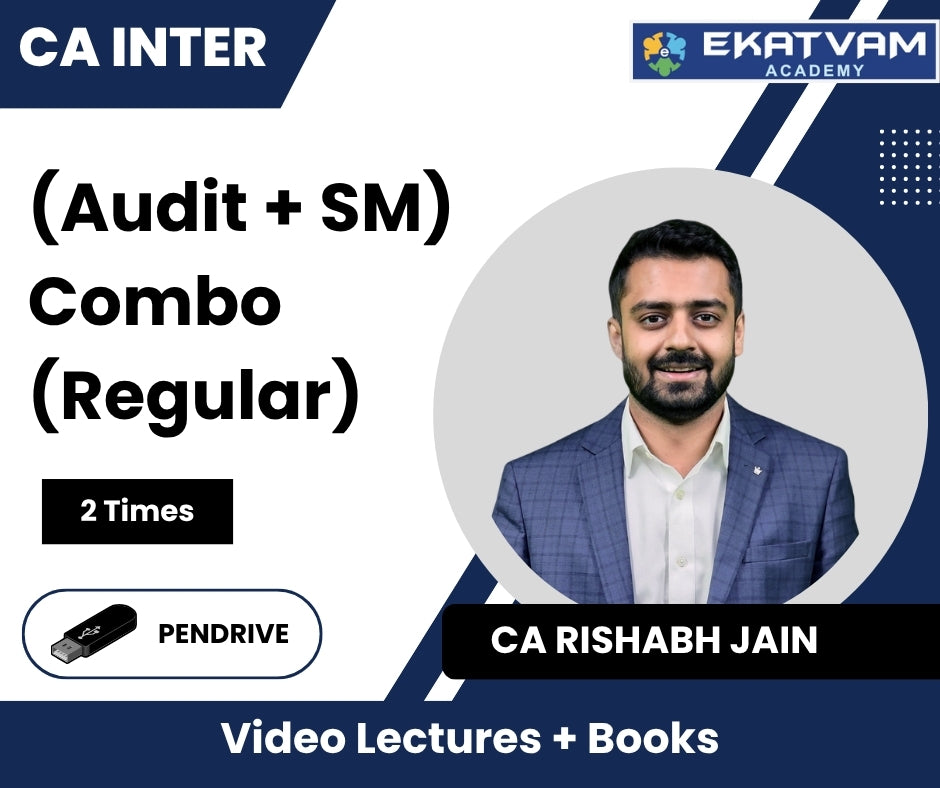 CA Inter (Audit + SM) Combo (Regular) Video Lectures by CA Rishabh Jain (Pendrive, 2 Times)