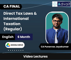 CA Final Direct Tax Laws & International Taxation (Regular) Only Video Lectures by CA Punarvas Jayakumar (Google Drive, 6 Months)