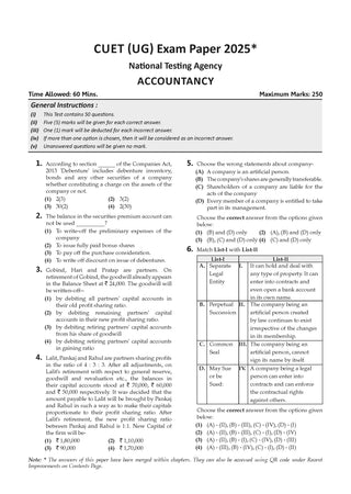 NTA CUET (UG) Mock Test Papers - Accountancy By Oswaal Books