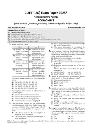 NTA CUET (UG) Mock Test Papers - Economics By Oswaal Books