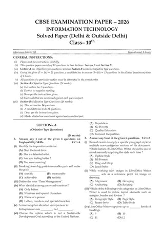 CBSE Question Bank for Class 10 Information Technology, Chapterwise and Topicwise - Solved Papers (2017-2026) For 2027 Exam By Oswaal Books