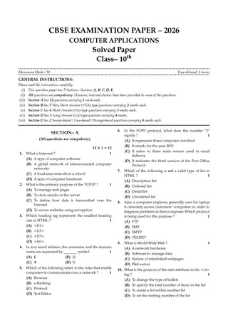 CBSE Question Bank for Class 10 Computer Applications, Chapterwise and Topicwise - Solved Papers (2017-2026) For 2027 Exam By Oswaal Books