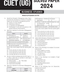 NTA CUET (UG) Chapter wise Question Bank Business Studies By MTG Learning
