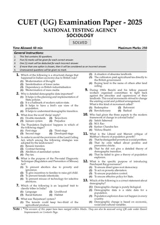 NTA CUET (UG) Mock Test Papers - Sociology By Oswaal Books