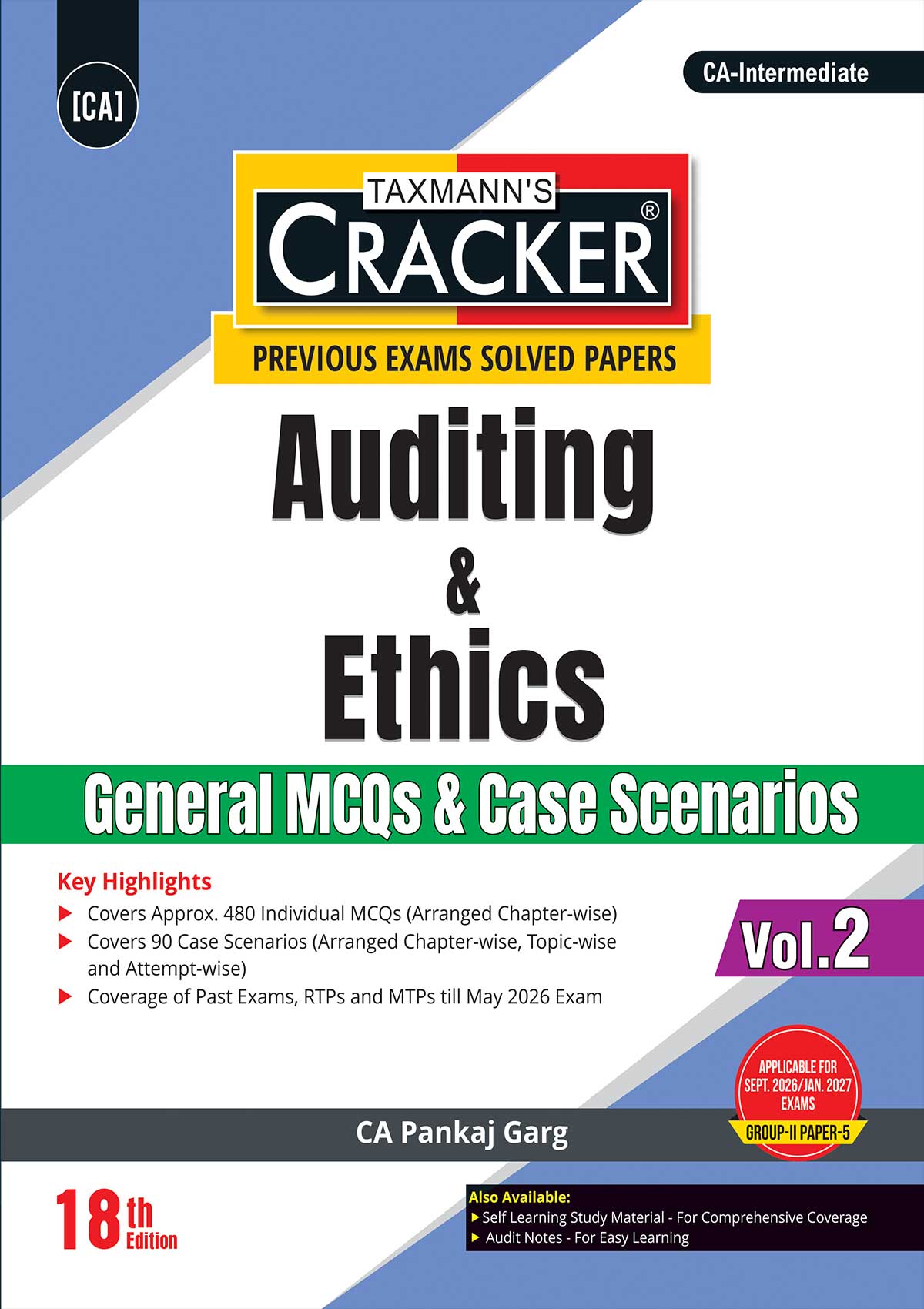 Taxmann Cracker Combo Papers 4 to 6 (CMA, Auditing, and FM SM) Set of 3 Books for CA Inter