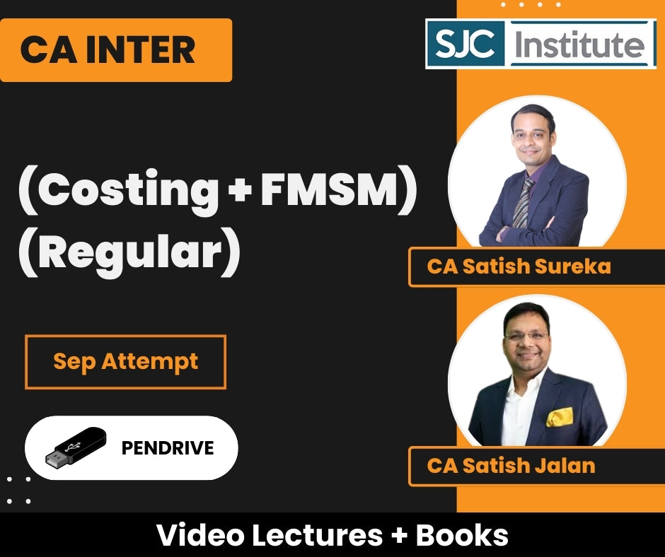 CA Inter (Costing + FMSM) (Regular) Video Lectures by CA Satish Jalan, CA Satish Sureka for Sep Attempt (Pendrive)