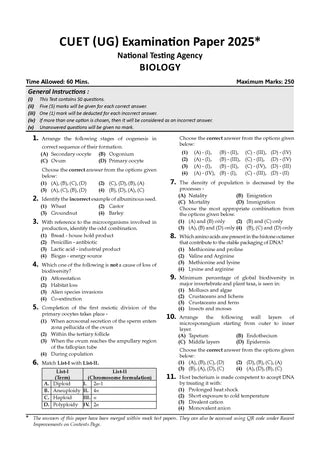 NTA CUET (UG) Mock Test Papers - Biology By Oswaal Books