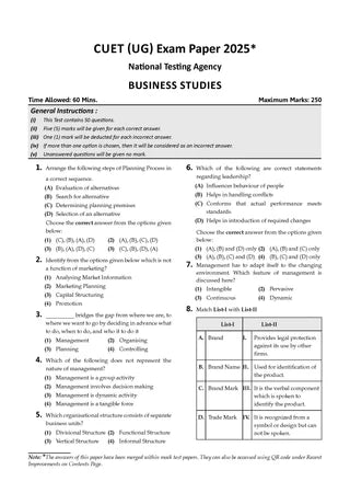 NTA CUET (UG) Mock Test Papers - Business Studies By Oswaal Books