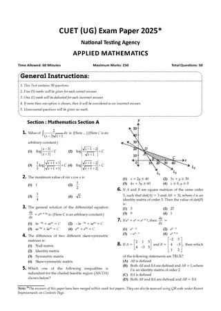 NTA CUET (UG) Mock Test Papers - Applied Mathematics By Oswaal Books