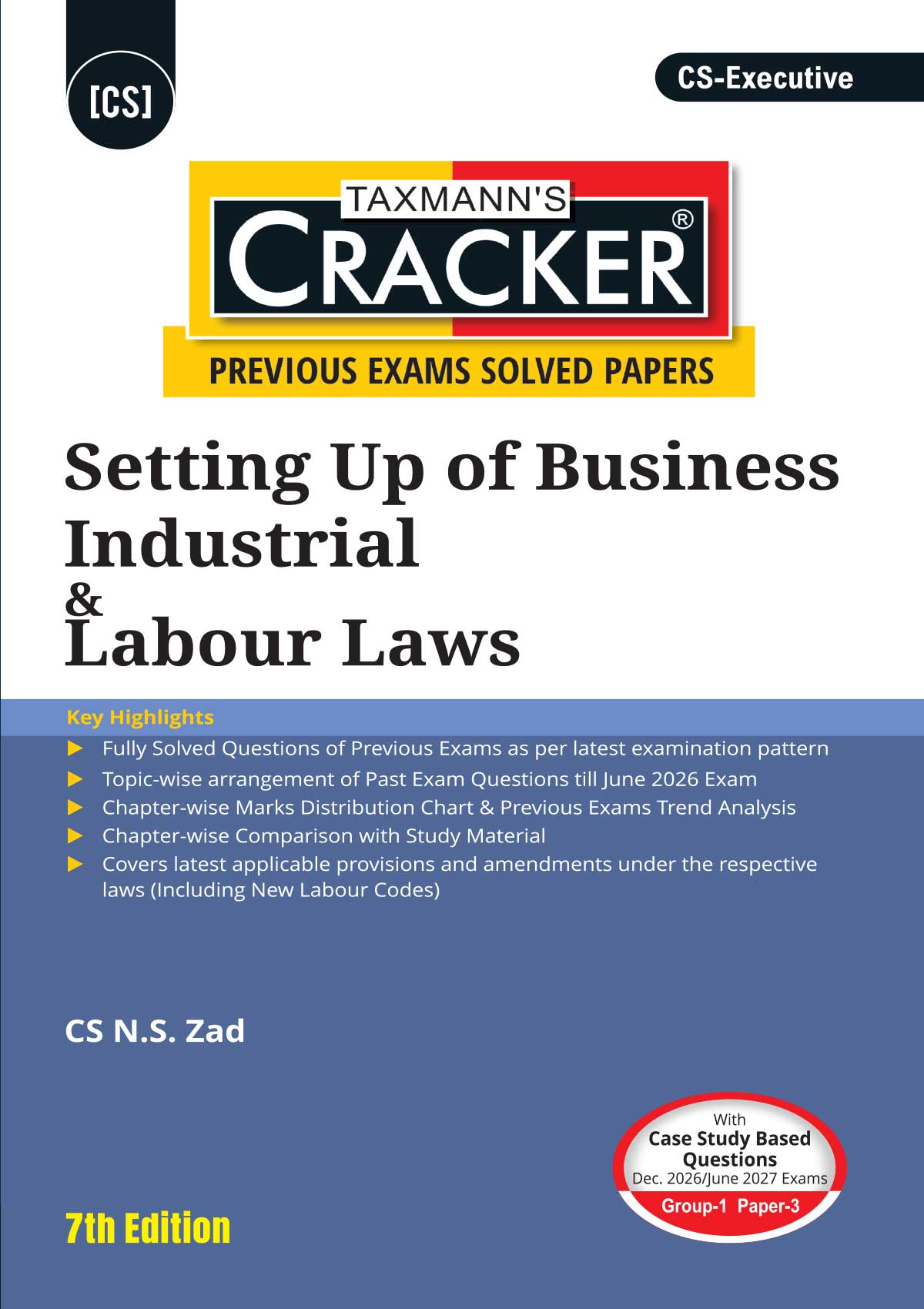 Cracker Combo Papers 1 to 4 (JIGL, CL, SUBIL & CAFM) Set of 4 Books for CS Executive (2022 Syllabus) by Taxmann