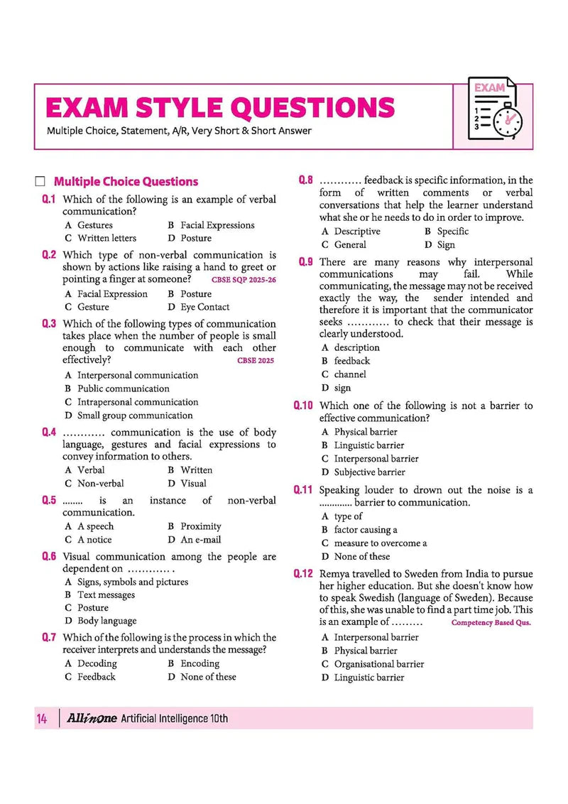 All in One Artificial Intelligence (Code - 417) Class 10 for CBSE Exam - Book By Arihant Publication
