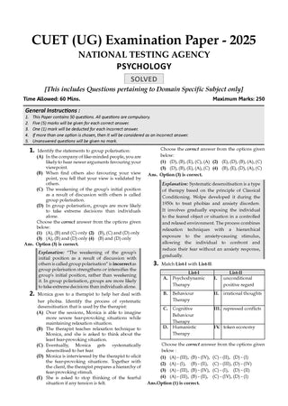 NTA CUET (UG) Mock Test Papers - Psychology By Oswaal Books