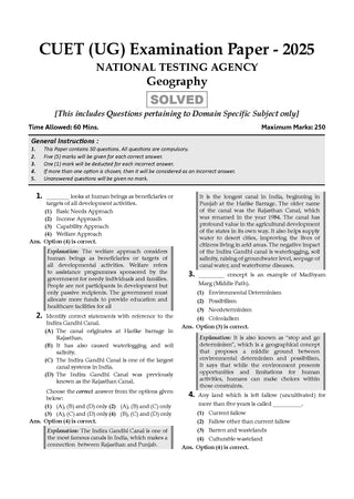 NTA CUET (UG) Mock Test Papers - Geography By Oswaal Books