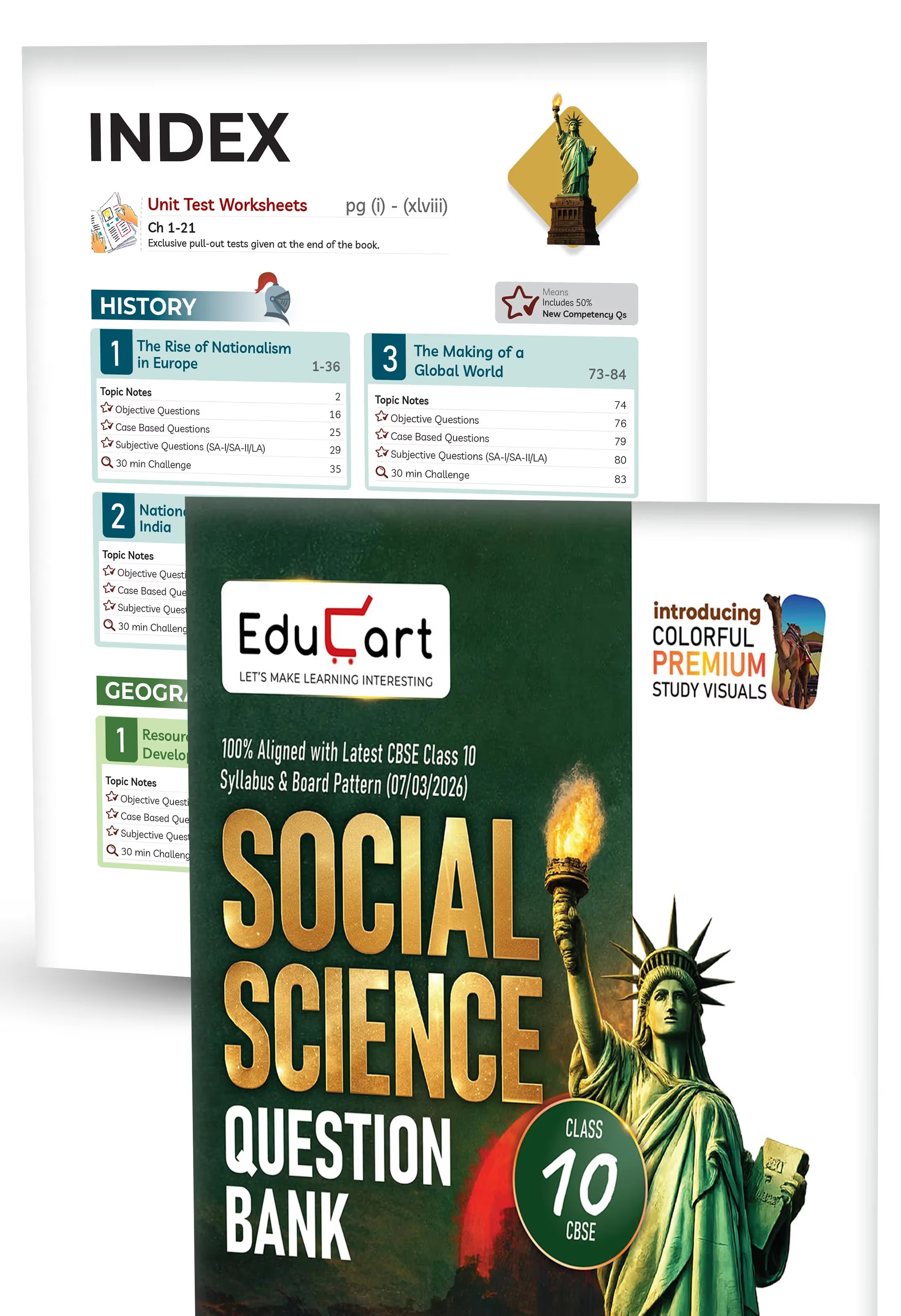 Educart CBSE Question Bank Class 10 Bundle Books - Science, Mathematics, Social Science and English
