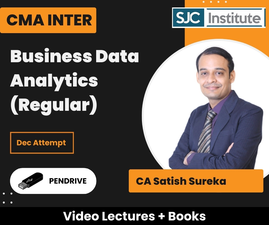 CMA Inter Business Data Analytics (Regular) Video Lectures by CA Satish Sureka for Dec Attempt (Pendrive)