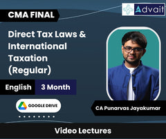 CMA Final Direct Tax Laws & International Taxation (Regular) Only Video Lectures by CA Punarvas Jayakumar (Google Drive, 3 Months)
