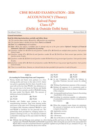 CBSE Question Bank for Class 12 - Accountancy Book - Chapterwise and Topicwise Solved Papers For 2027 Exam By Oswaal Books