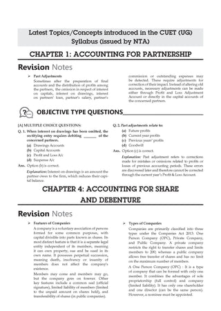 NTA CUET (UG) Question Bank - Accountancy Book By Oswaal Books