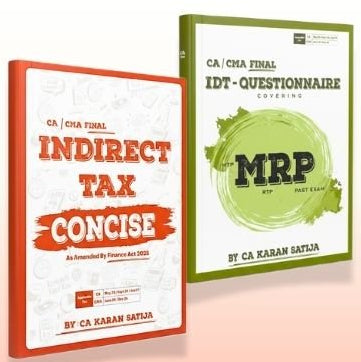 CMA Final Indirect Tax (Concept + MRP) Combo Book by CA Karan Satija