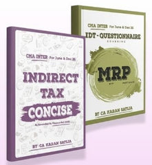 CMA Inter Indirect Tax (Concise + MRP) Combo Book Set by CA Karan Satija