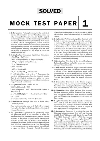 NTA CUET (UG) Mock Test Papers - Economics By Oswaal Books