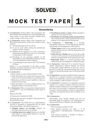 NTA CUET (UG) Mock Test Papers - Accountancy By Oswaal Books