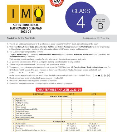 IMO Class-4 Olympiad Previous Years Papers (PYP -  Set A and B) Mathematics - Book by MTG Learning