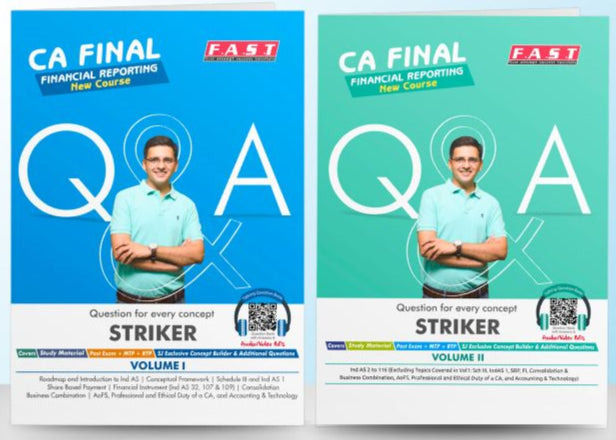 CA Final (2023 Scheme) FR (2 Volumes) Question Bank book by CA Sarthak Jain