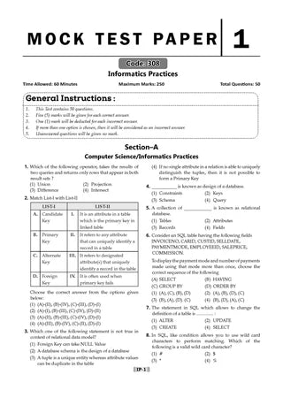 NTA CUET (UG) Mock Test Papers - Informatics Practices By Oswaal Books