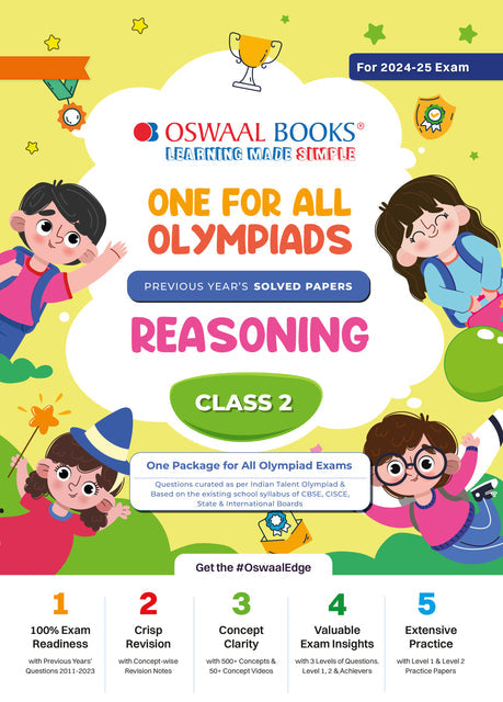 One For All Reasoning Olympiad Previous Years' Solved Papers Class 2 by Oswaal Books