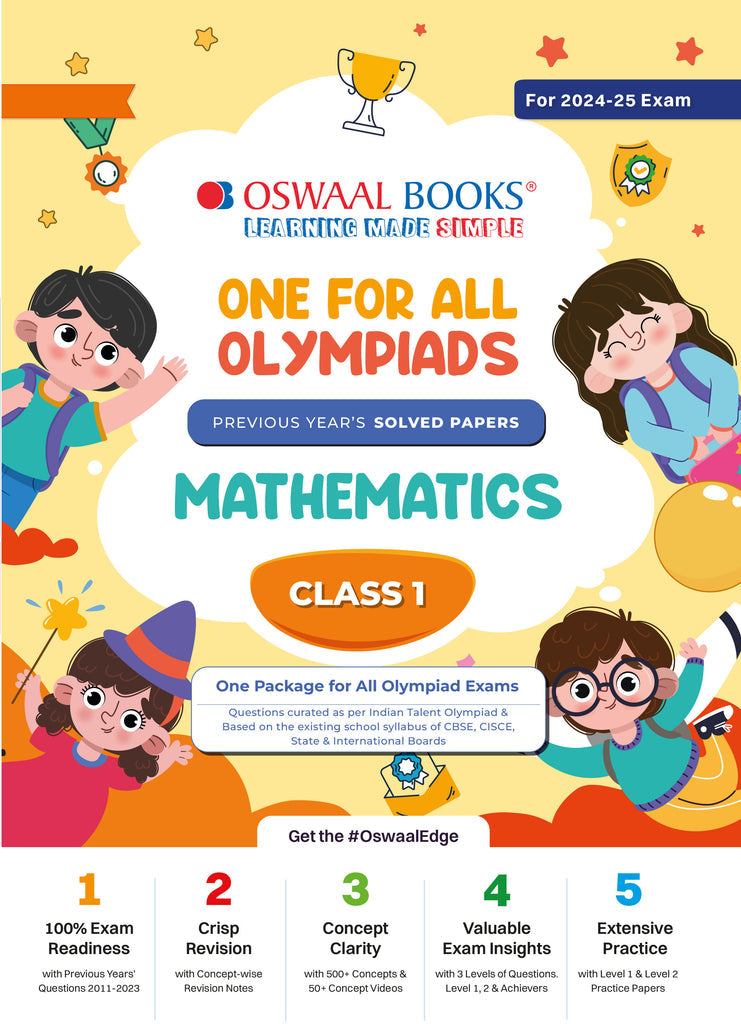 One For All Mathematics Olympiad Previous Years' Solved Papers Class 1 by Oswaal Books