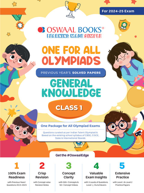 One For All General Knowledge Olympiad Previous Years' Solved Papers Class 1 by Oswaal Books