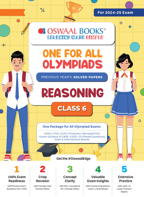 One For All Reasoning Olympiad Previous Years' Solved Papers Class 6 by Oswaal Books