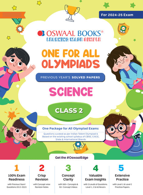 One For All Science Olympiad Previous Years' Solved Papers Class 2 by Oswaal Books