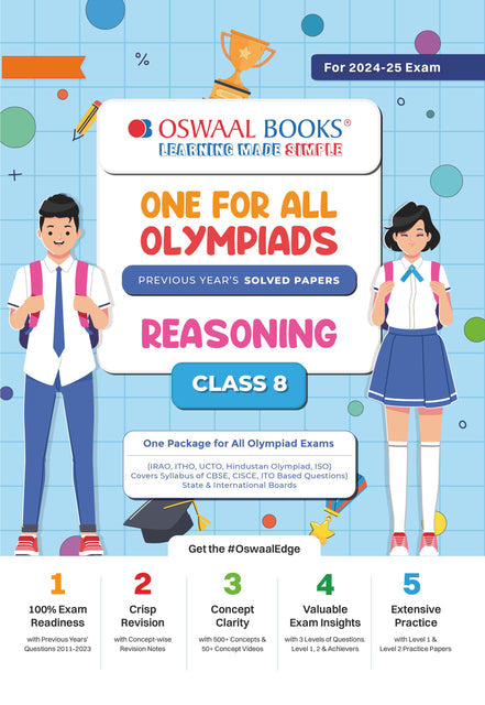 One For All Reasoning Olympiad Previous Years' Solved Papers Class 8 by Oswaal Books