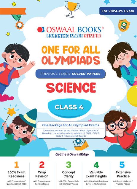 One For All Science Olympiad Previous Years' Solved Papers Class 4 by Oswaal Books