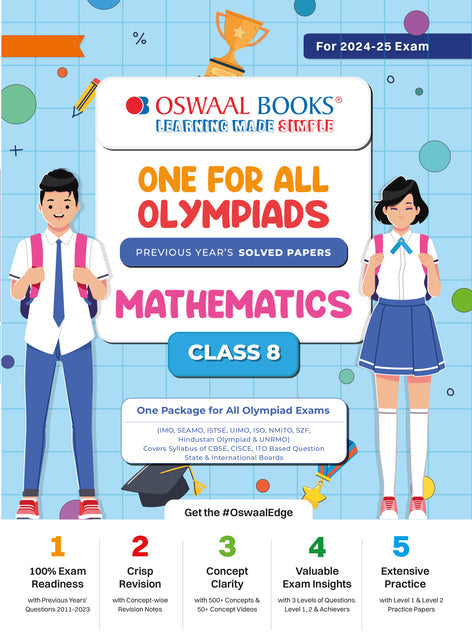 One For All Mathematics Olympiad Previous Years' Solved Papers Class 8 by Oswaal Books