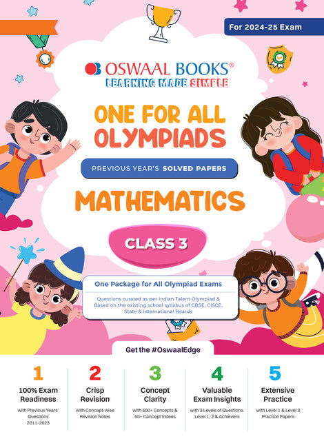 One For All Mathematics Olympiad Previous Years' Solved Papers Class 3 by Oswaal Books