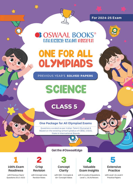 One For All Science Olympiad Previous Years' Solved Papers Class 5 by Oswaal Books