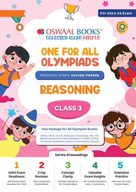 One For All Reasoning Olympiad Previous Years' Solved Papers Class 3 by Oswaal Books