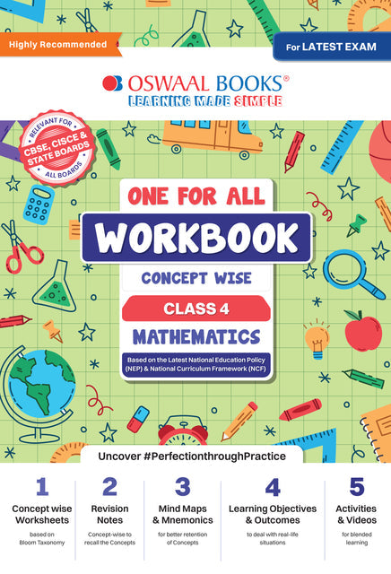 One For All Mathematics Workbook Concept Wise for Class 4 by Oswaal Books